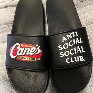 Antisocial social slides collab with Raising Cane’s chicken